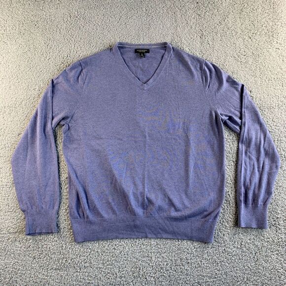 Banana Republic Other - Banana Republic Sweater Mens XL Purple Luxury Blend Silk Cashmere Pullover